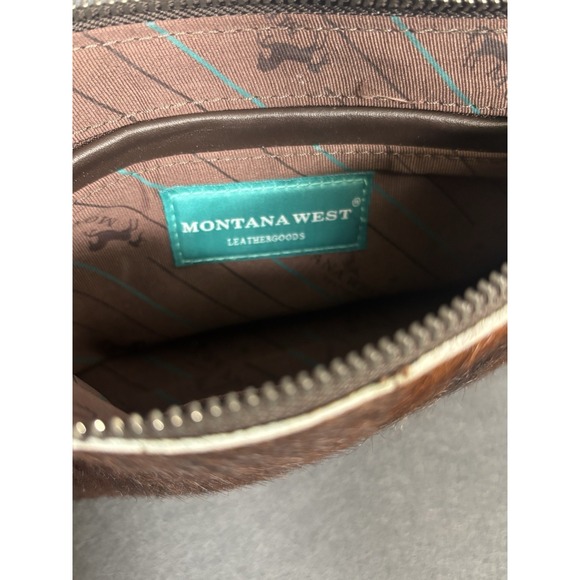 Montana West Crossbody Bag Womens Brown Genuine Leather Hair-On Hide Western - Picture 9 of 16